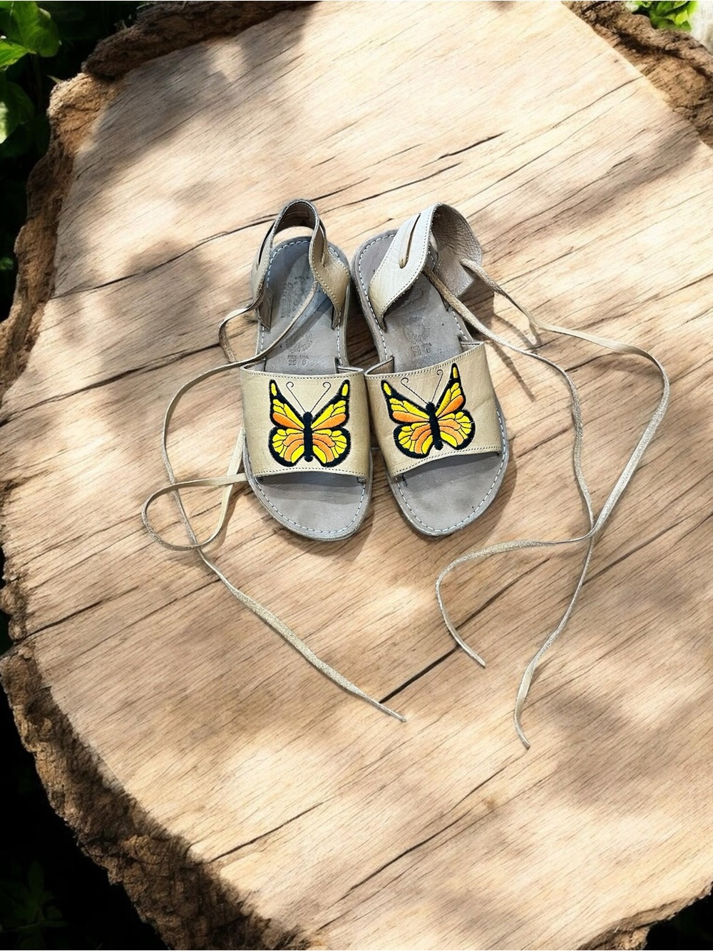 Mexican Artisanal Leather Huaraches - Monarch Mariposa Lace-Up Sandals-8